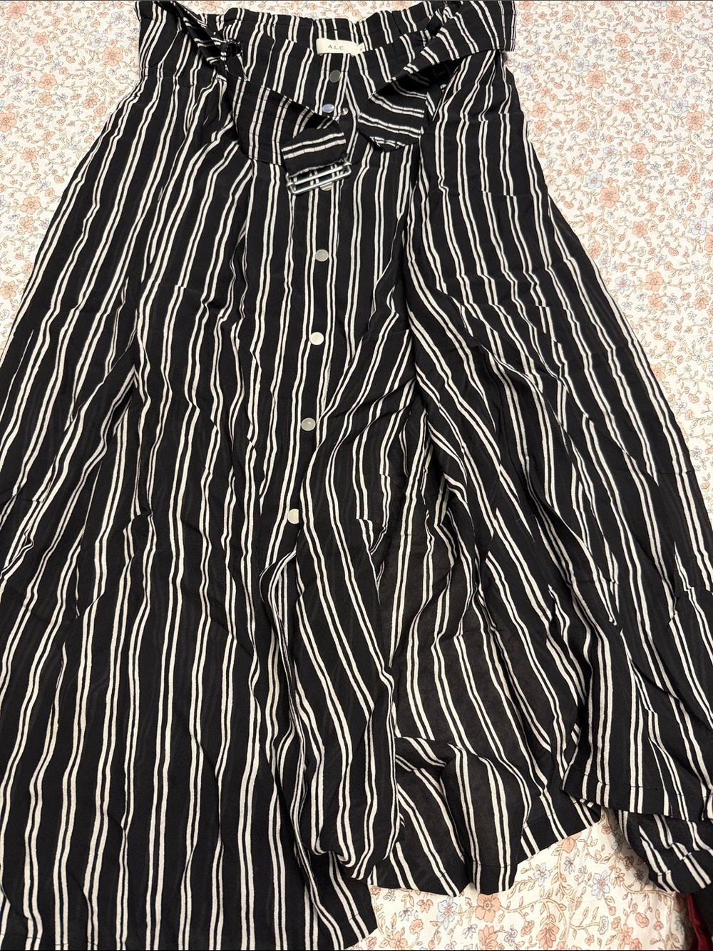 A.L.C. Black and White Striped skirt